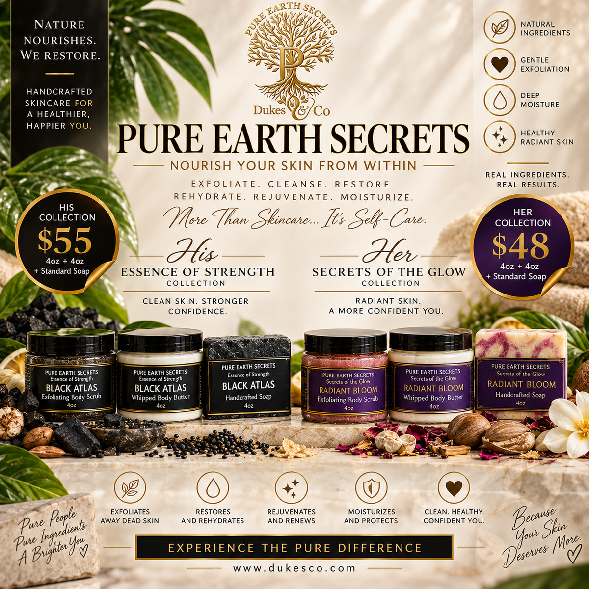 Pure Earth Secrets – Complete Care Bundles (His & Her Collections)