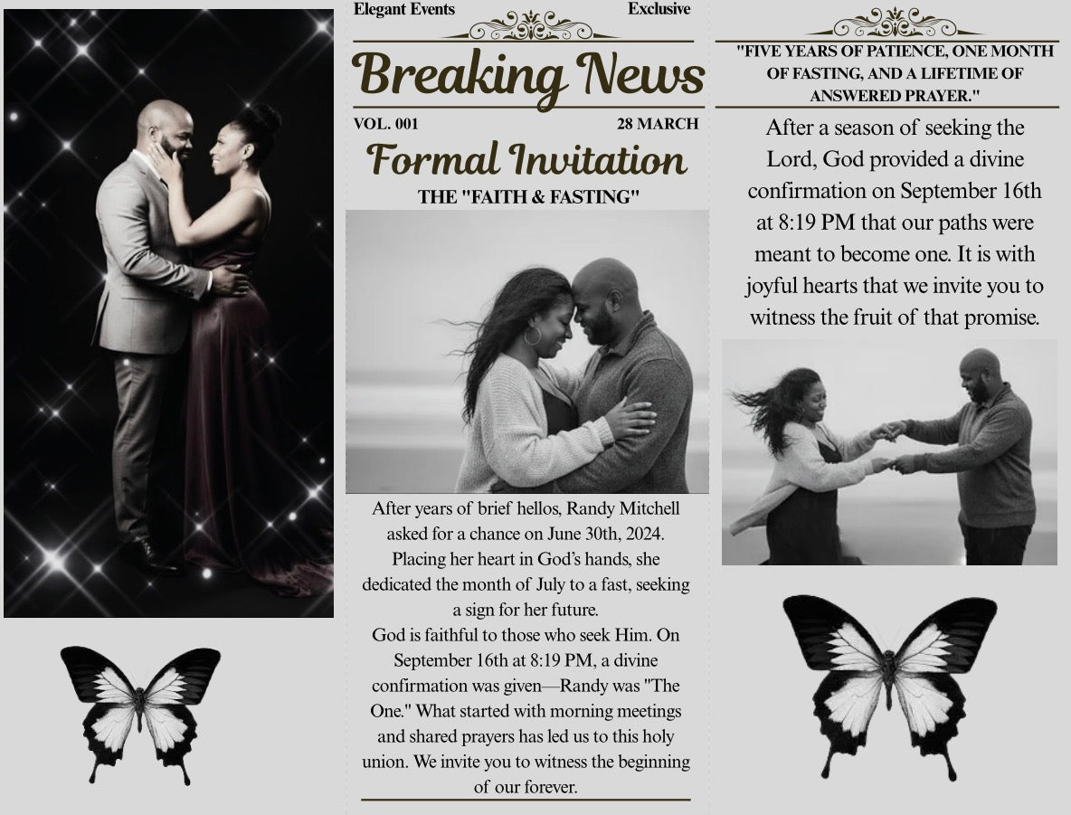 The "Our Story" Newspaper Suite: Save the Date & Formal Invitation Bundle