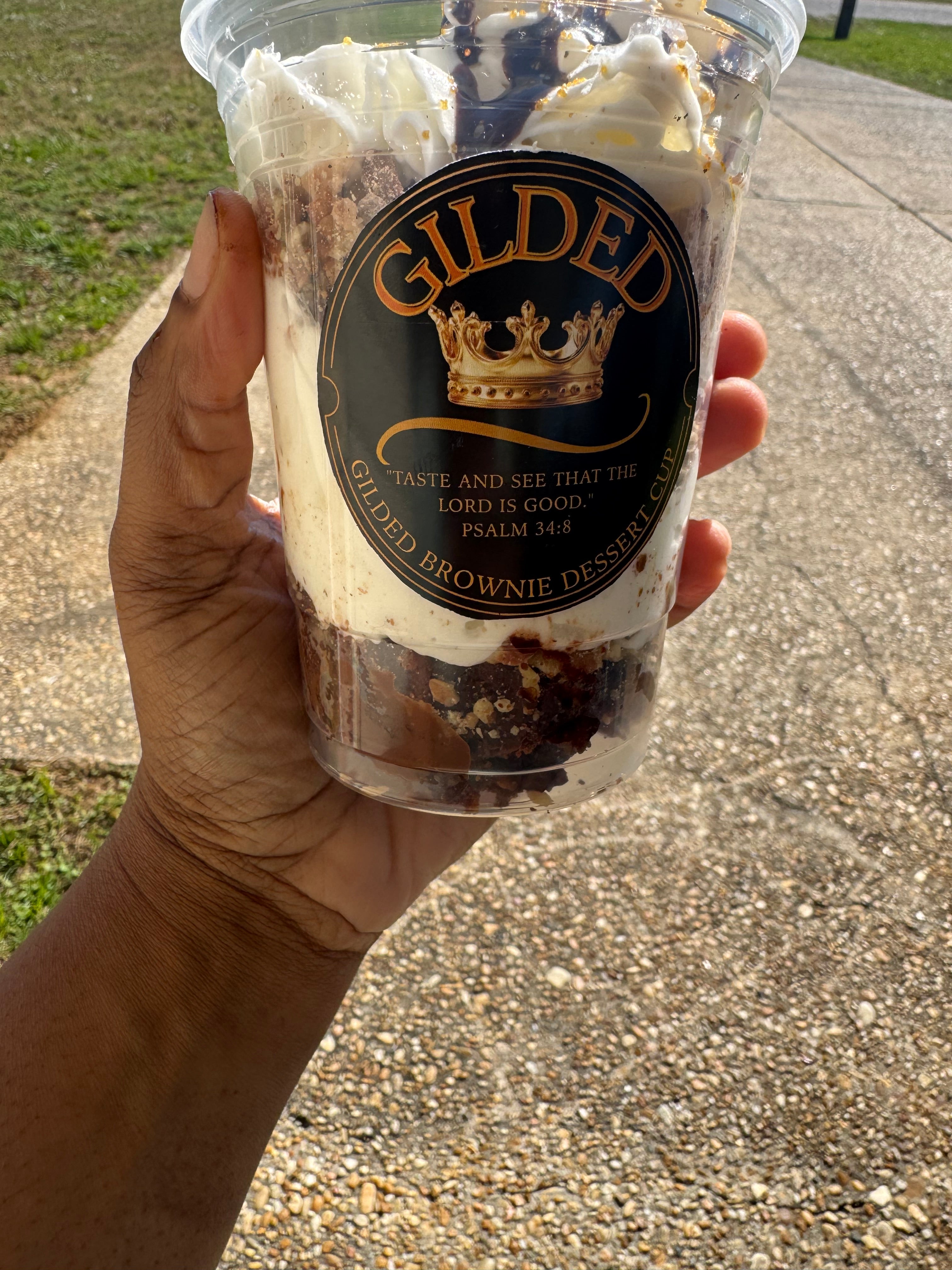 The Gilded Brownie Crunch Dessert Cup