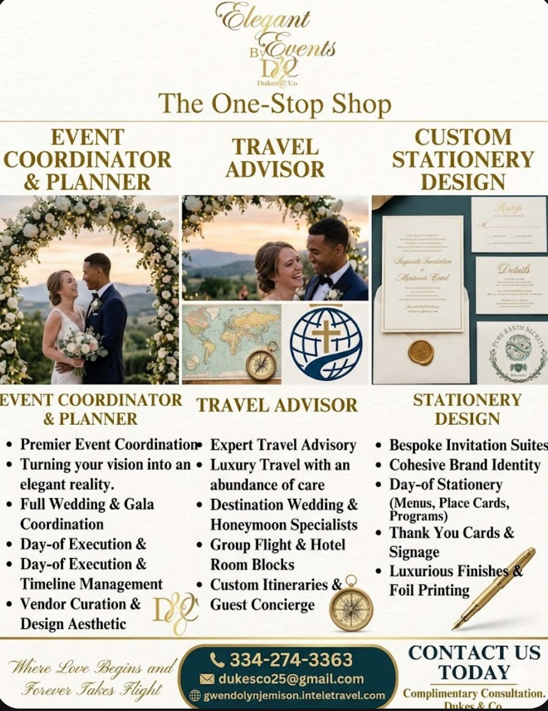 Elegant Consultation: Event Planning, Travel & Custom Stationery