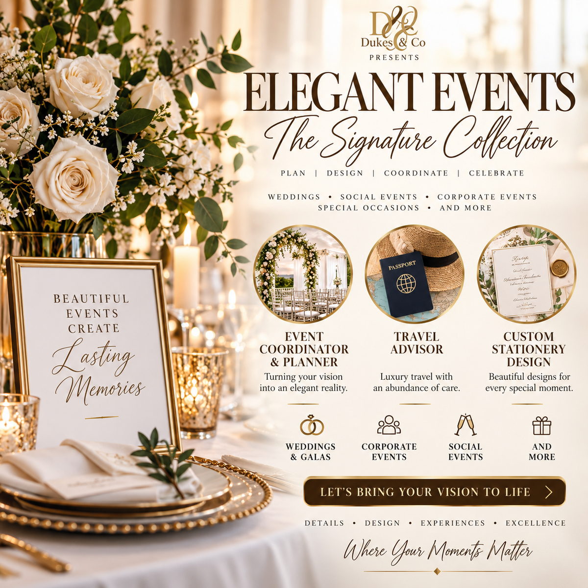ELEGANT EVENTS: The Signature Collection——Event Planning, Travel & Custom Stationery