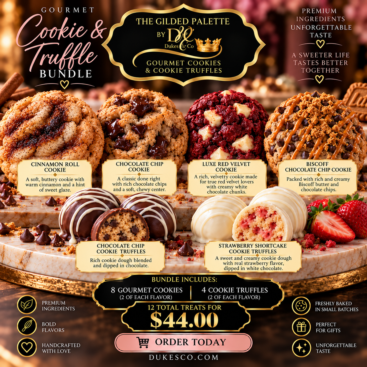The Ultimate Cookie & Truffle Bundle | 12-Piece Gourmet Treat Box