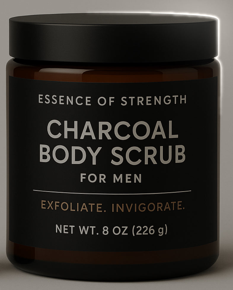 Black Activated Charcoal Purifying Body Scrub | Essence of Strength | Deep Detox (Net Wt 8oz)